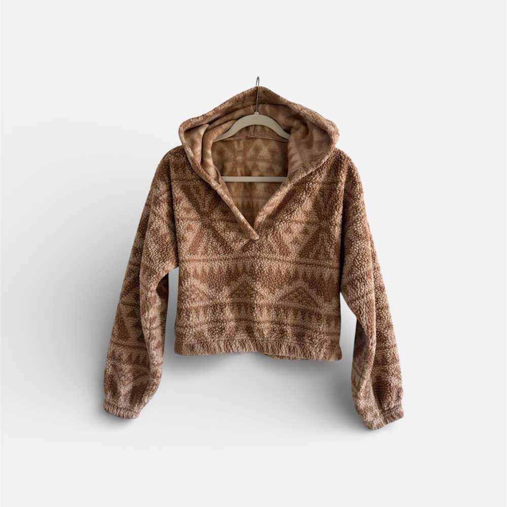 Gilly Hicks / Abercrombie & Fitch Crop Sherpa Hoodie